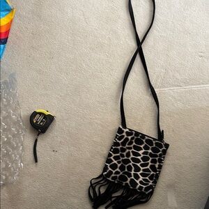 Leopard Print Fringe Crossbody Bag